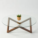 wood coffee table base, geometric coffee table pedestal 2