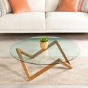 wood coffee table base, geometric coffee table pedestal 5