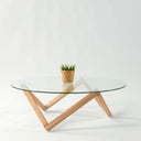 wood coffee table base, geometric coffee table pedestal 9