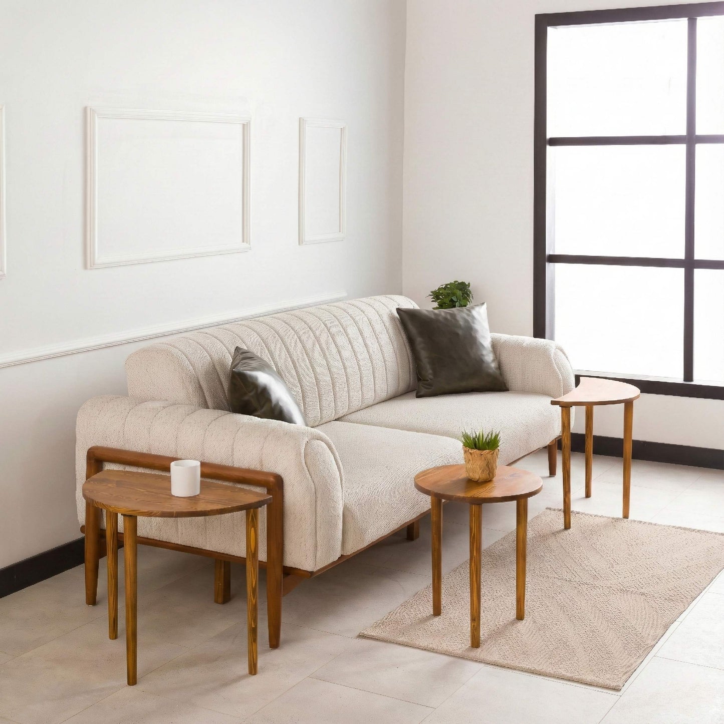 Solid Wood Round Nesting Coffee Table