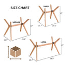 Solid Wood Rectangle Coffee Table Base 4-Legs