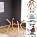 Rechteckiger Esstischfuß aus Massivholz mit 4 Beinen