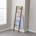 wooden blanket ladder ,decorative ladder shelf for living room 
