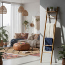 wooden blanket ladder ,decorative ladder shelf for living room 6