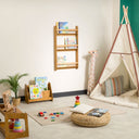 Freestanding Montessori Bookshelf, Handcrafted Wooden Kids Book Display Shelf 30