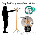 Solid Wood Freestanding Coat Rack