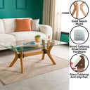 Solid Wood Rectangle Coffee Table Base 4-Legs