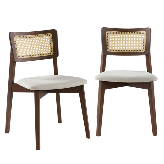 Irem Solid Wood Dining Chairs - Set of 2 (Walnut Color)