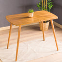 Modern Solid Oak Rectangle Dining Table with Rounded Side