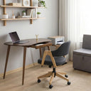 Kidney Shaped Desk with Drawer, Handcrafted Birch Plywood Home Office Desk 1