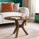 Round Coffee Table with Solid Wood Butterfly Legs