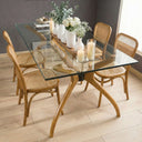 Solid Wood Rectangle Dining Curvella Table Base 4-Legs