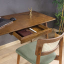 Rectangle Wooden Desk with Drawer - Mid Century Modern Home Office Desk